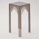 Qurtuba Gateway Acrylic Side Table, Smoked Grey, 22.8*22.8*51 cm image number 0