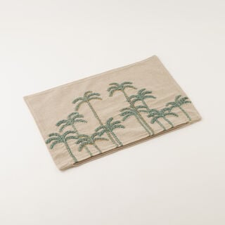 Homez Green Palm Print Rectangular Cushion Cover, 30*45Cm