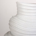 Off white resin ribbed vase 22*21.8*36.6 cm image number 2