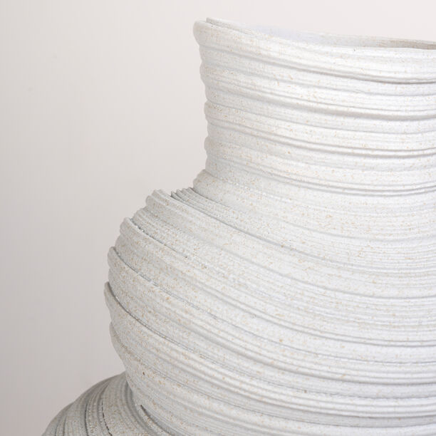 Off white resin ribbed vase 22*21.8*36.6 cm image number 2