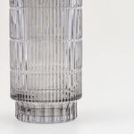 Homez light grey ribbed glass vase 14*14*27.6 cm image number 3