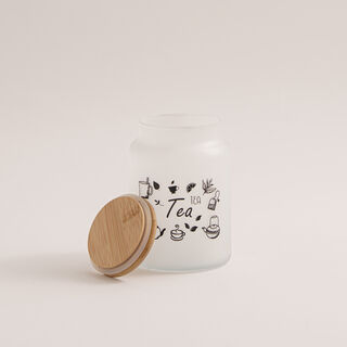 890ml Coffee jar with bamboo lid ice color