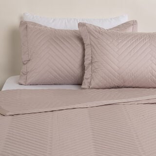 Boutique blanche cotton embroidered bed spread full 2 pcs set pink 240*160cm