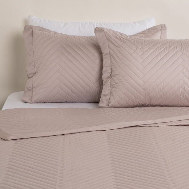 Boutique blanche cotton embroidered bed spread full 2 pcs set pink 240*160cm image number 1