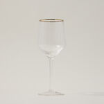Set Of 4 Clear Ribbed Juice Glass With Gold Rim image number 3