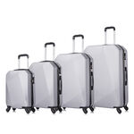 4 Piece Abs Trolley Case Set Diamond Silver 18/22/26/30" image number 1