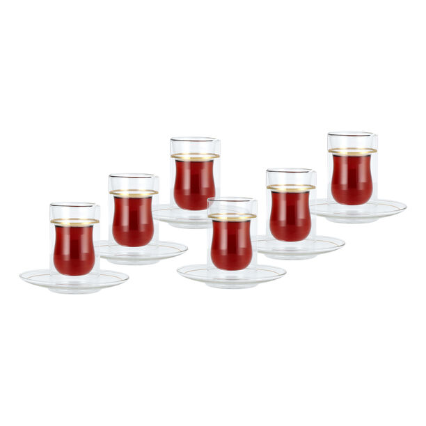 Arabic Tea Cup Set 12Pc Gold image number 0