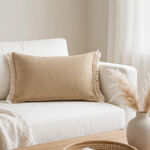 Homez Beige Light Edge Rectangular Cushion Cover, 30*45Cm image number 1