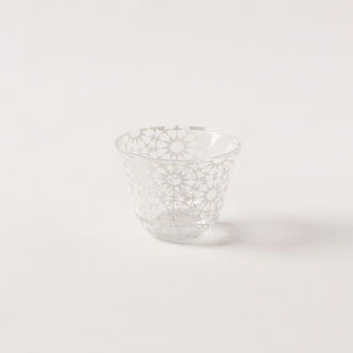 Bahja white glass Arabic coffee cup set