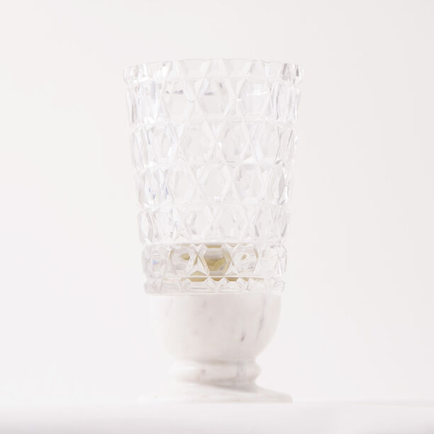 Homez glass candle with banswara marble base in gift box image number 0