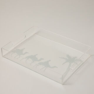 Dallaty Acrylic Serving Tray with ًWhite Camel Print
