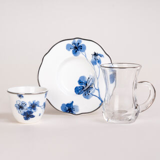 La Mesa Porcelain Tea And Coffee Set 21 Pieces Blue