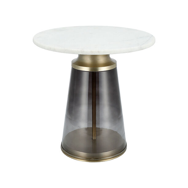Side Table Glass Base And Marble Top 45*46 cm image number 1