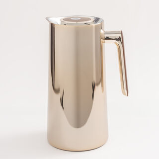 Dallaty 1L champagne gold steel vacuum flask with wooden handle