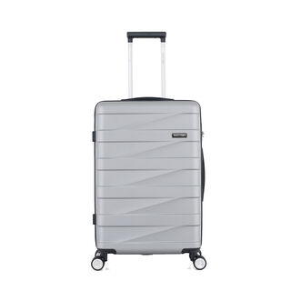 3 Piece Abs Trolley Case Set Horizontal Stripes Silver 20/24/28"