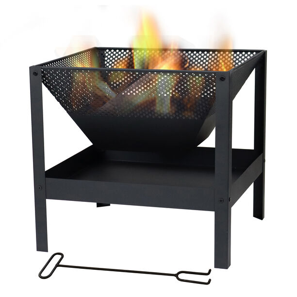 Homez Metal Firepit For Wood And Charcoal, 40.3*40.3*38 Cm image number 0