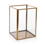 Brass And Glass Candle Holder Gold image number 0