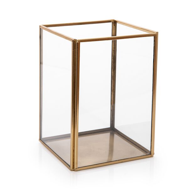 Brass And Glass Candle Holder Gold image number 0