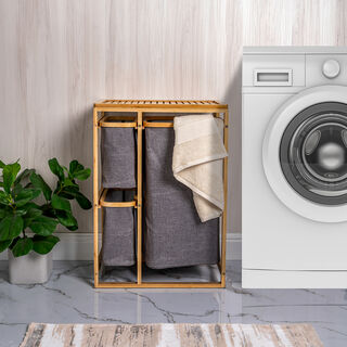 Homez bamboo laundry basket organizer 49.5*30*70 cm