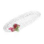 La Mesa Glass Oval Platter With Pink Crystal Flower 40 Cm image number 1