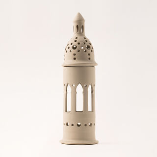 Homez beige metal candle holder 11.3*11.3*38.2 cm