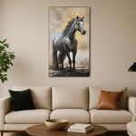 Homez canvas wall art framed full horse 120*200cm image number 0