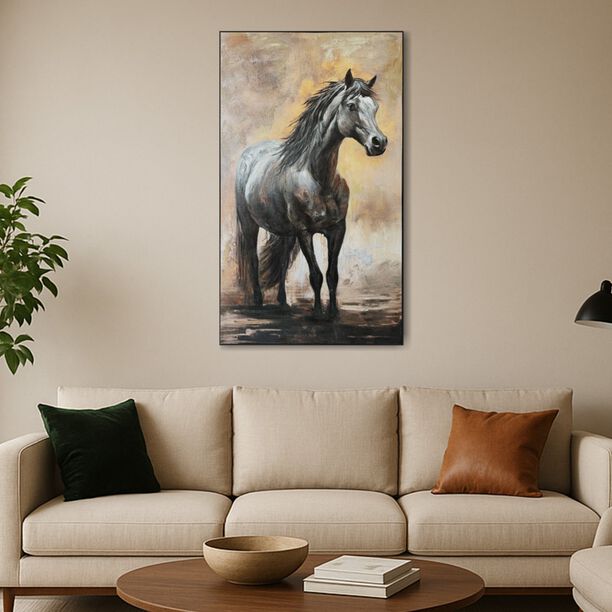 Homez canvas wall art framed full horse 120*200cm image number 0