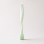 homez candle with square base 4*4*29cm, green image number 0