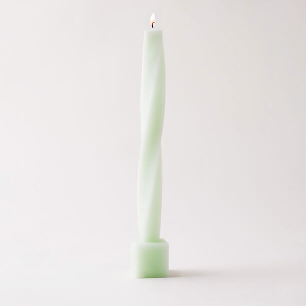 homez candle with square base 4*4*29cm, green image number 0