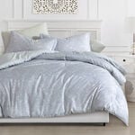 Cottage Microfiber King Comforter 6 Pcs Set, White/Grey, 230*250Cm image number 0
