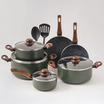 Alberto green granite cookware set, 12 pieces image number 0