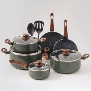 Alberto green granite cookware set, 12 pieces