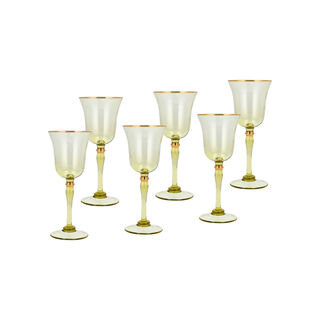 Anceints Set Of 4 Clear Juice Glass With Hony Luster