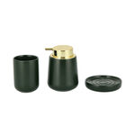 3 Pcs Stoneware Bath Set Green image number 1