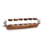  GLASS SPICE JARS ON ACACIA WOOD RACK image number 1
