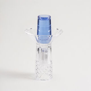 هومز مبخرة عود دايموند زجاج 16*16*30سم، أزرق