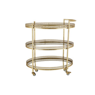 Serving Trolley 3 Tier Metal Gold