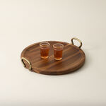 Dallaty wood round tray with steel handel 43*38.1*7cm image number 1
