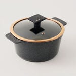 Alberto aluminum casserole with glass lid 6.7L, black image number 0