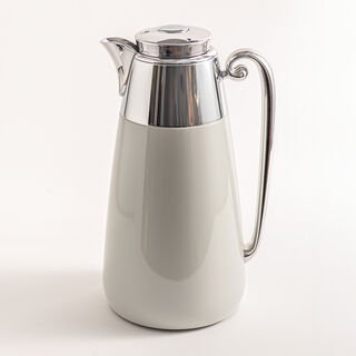 Dallaty set of 2 steel vacuum flasks, grey & silver, 1L
