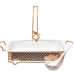 Rectangle Food Warmer With Hanger Gold image number 1