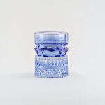 "Homez Blue Diamond Glass Candle Holder 13.3*13.3*15.4 cm image number 0