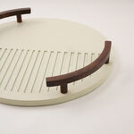 Serving tray cream & walnut 40.5*40.5*6 cm image number 2