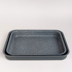 Alberto 2 Pieces Rectangle Forged Aluminum Roaster Set Dark Grey Color image number 0