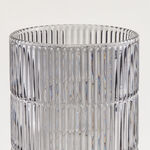Homez light grey ribbed glass vase 14*14*27.6 cm image number 2