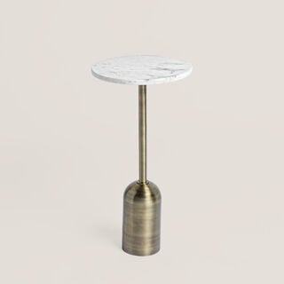 هومز طاولة مشروبات من الرخام، ذهبي 30*30*60.25سم