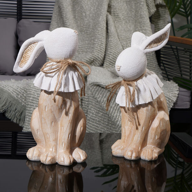 Homez Resin Rabbit With Hemp Rope, Brown 14*14*24.5Cm image number 6
