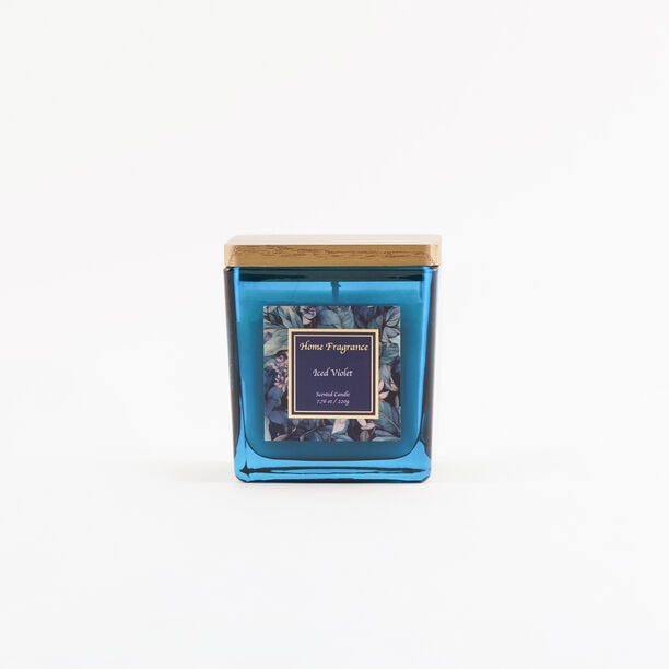 Homez scented glass candle iced violet, 220g image number 2