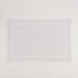 Boutique Blanche White Loop Jacquard 100% Cotton Bathmat, 60*90Cm