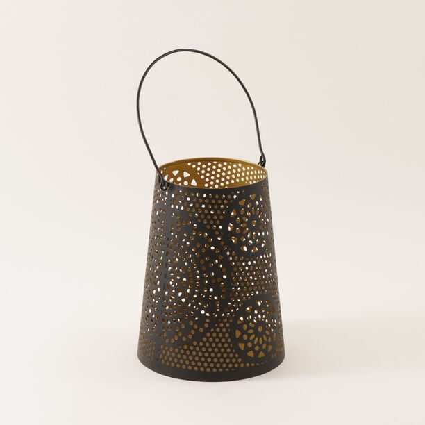 Homez Zahra Collection Lantern, Black & Gold, 17.7*17.7*22.8 Cm image number 0
